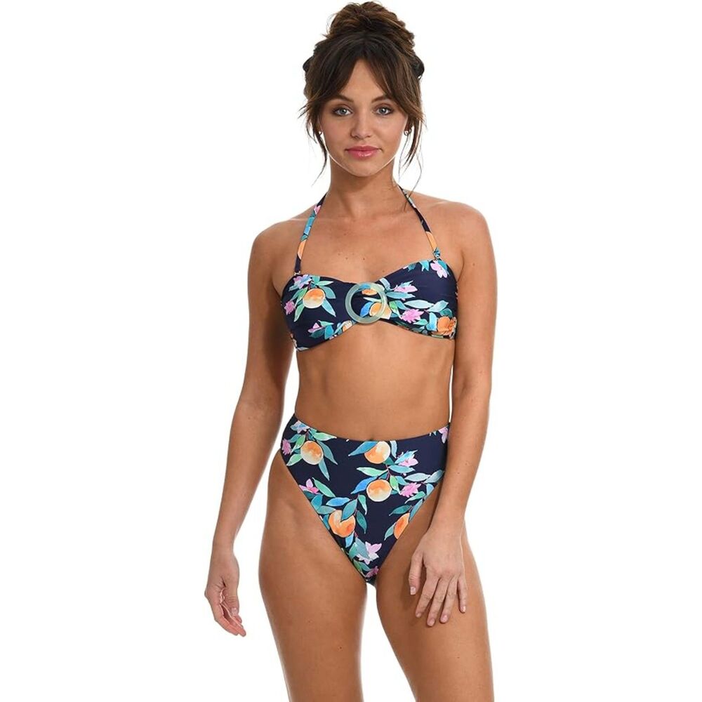 Sunshine 79 Women's Standard Bandeau Bikini Swimsuit Top Love & Peaches size 10